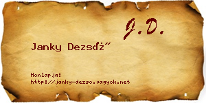 Janky Dezső névjegykártya