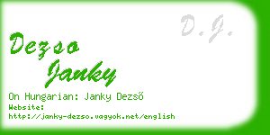 dezso janky business card